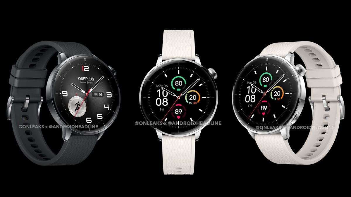 Image of leaked renders of the OnePlus Watch 3