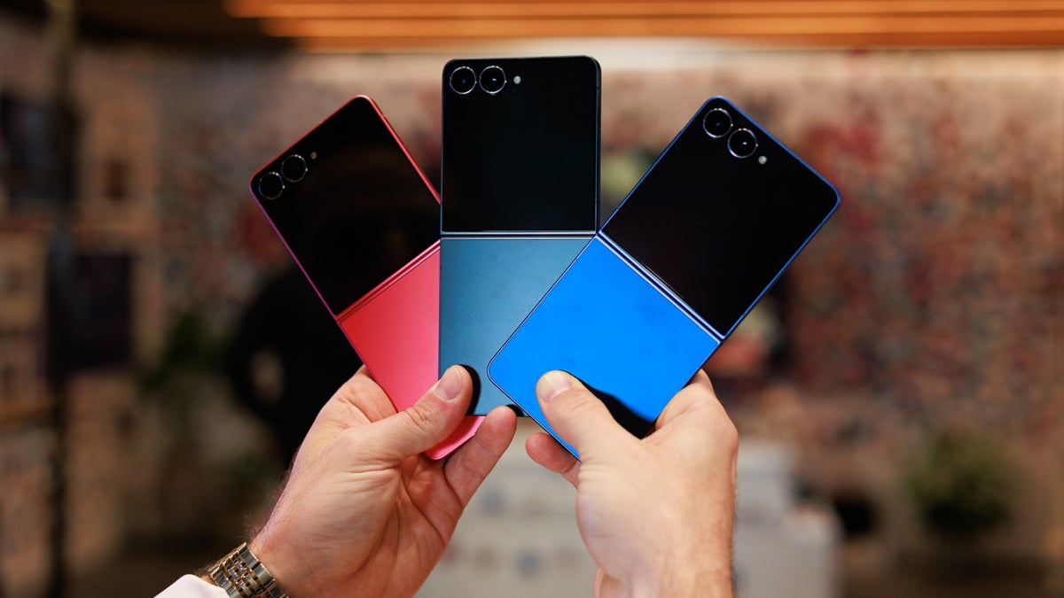 Samsung Galaxy Z Flip 7 in three colors