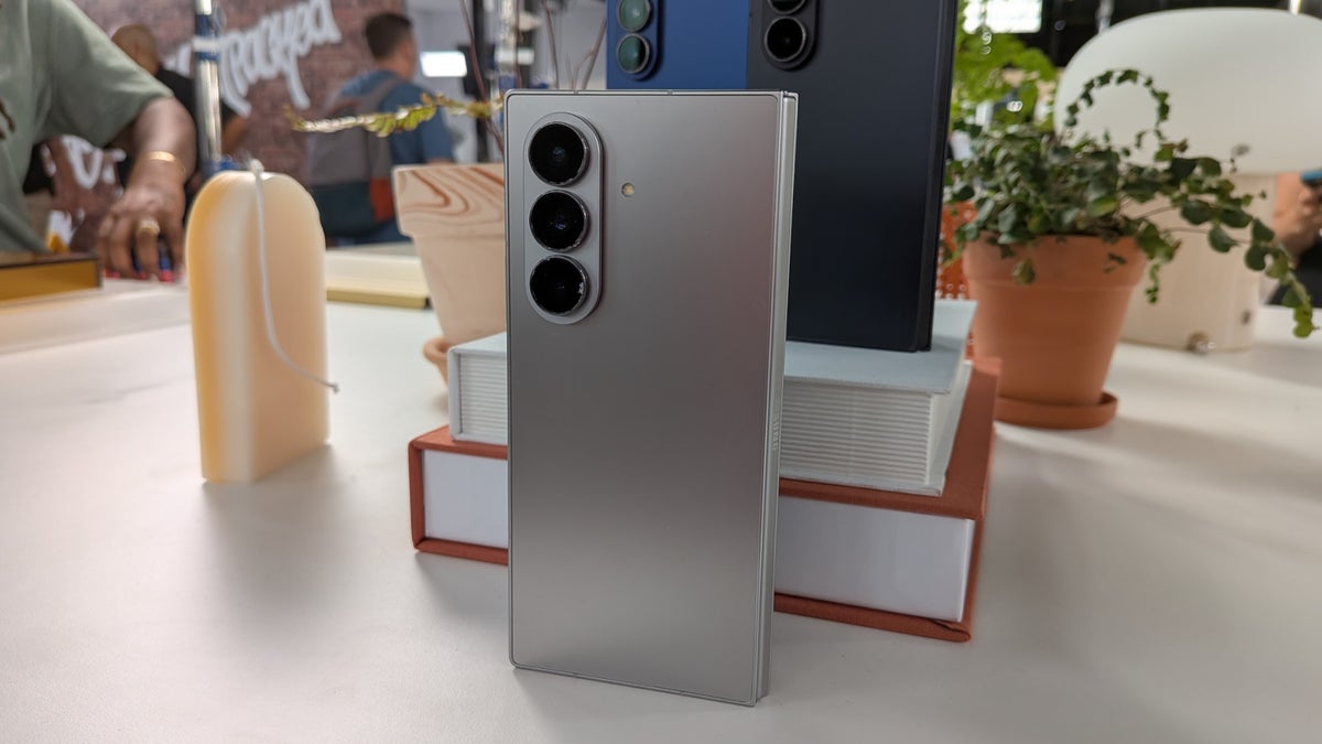 Samsung Galaxy Z Fold 7 standing upright