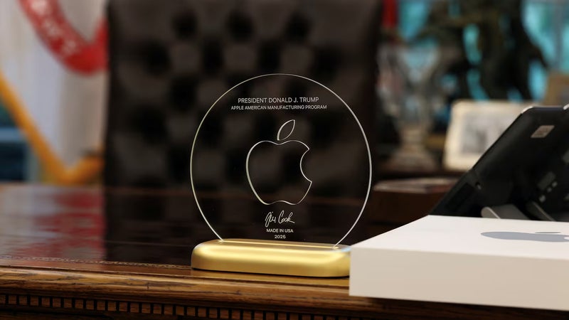 Apple CEO Tim Cook presents President Trump with an exquisite gift in another effort to combat tariffs