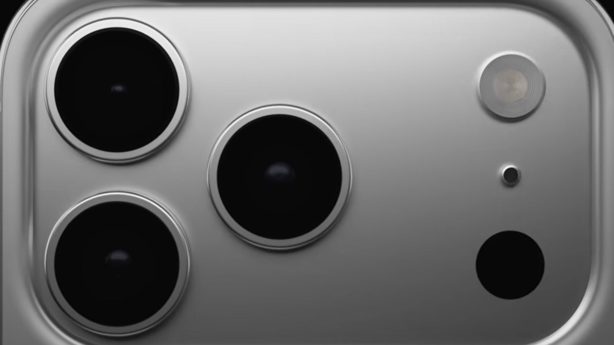 A close up of the camera bar on a render of the iPhone 17 Pro.