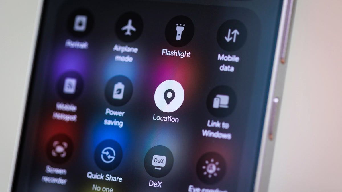 A smartphone screen showing a drop menu with icons for different features.