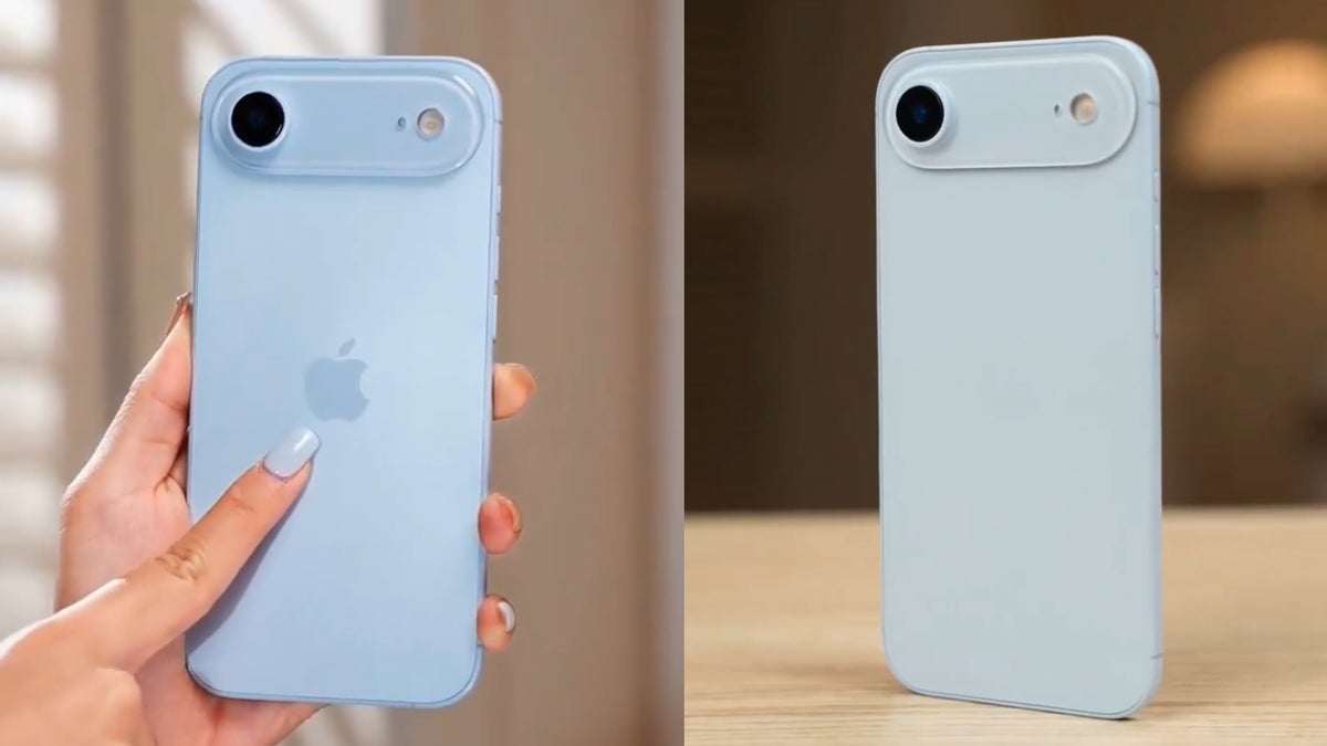 Sky Blue iPhone 17 Air spotted in video of dummy unit - PhoneArena