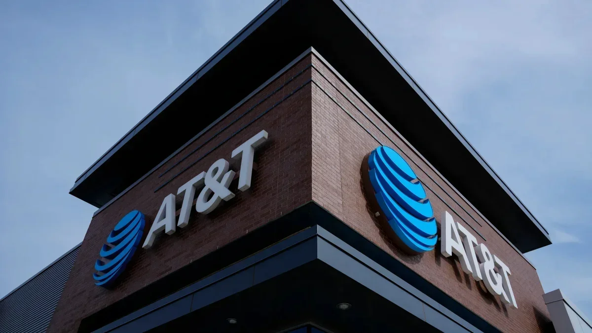 AT&T logo on a building.