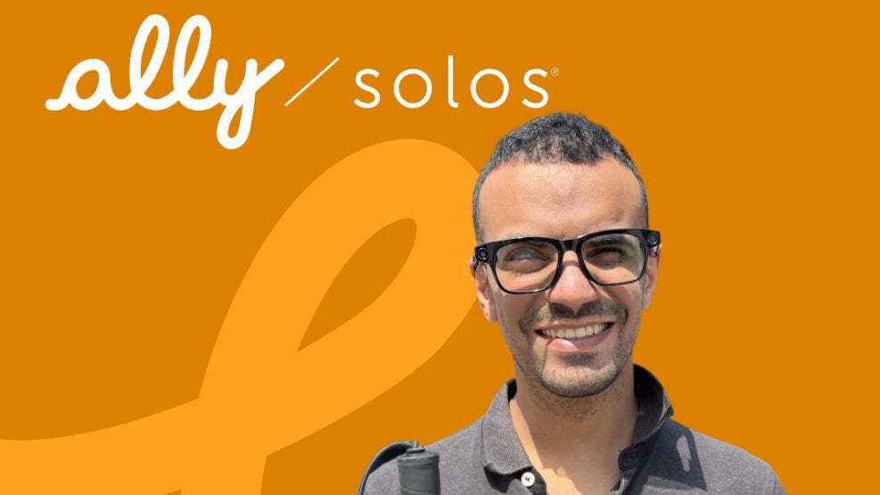 Solos AirGo smart glasses with Envision's Ally app