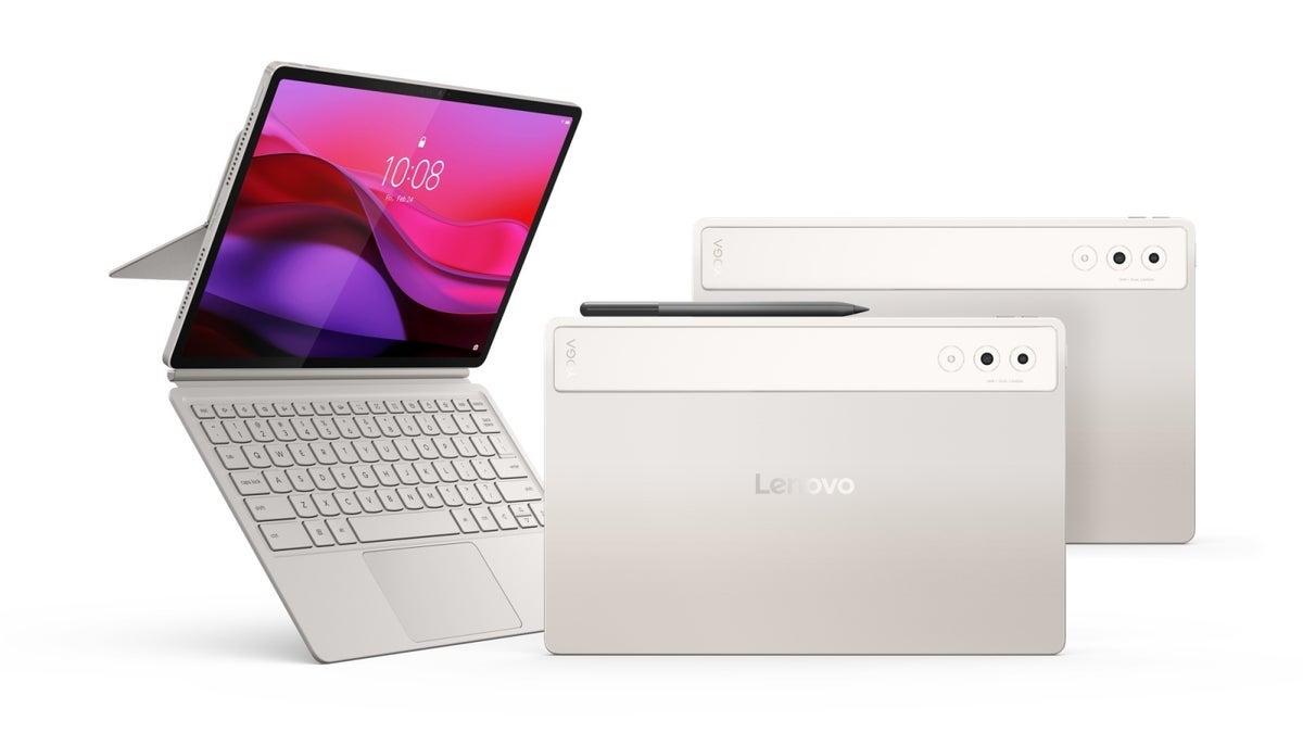 Lenovo Yoga Tab Plus with keyboard and stylus