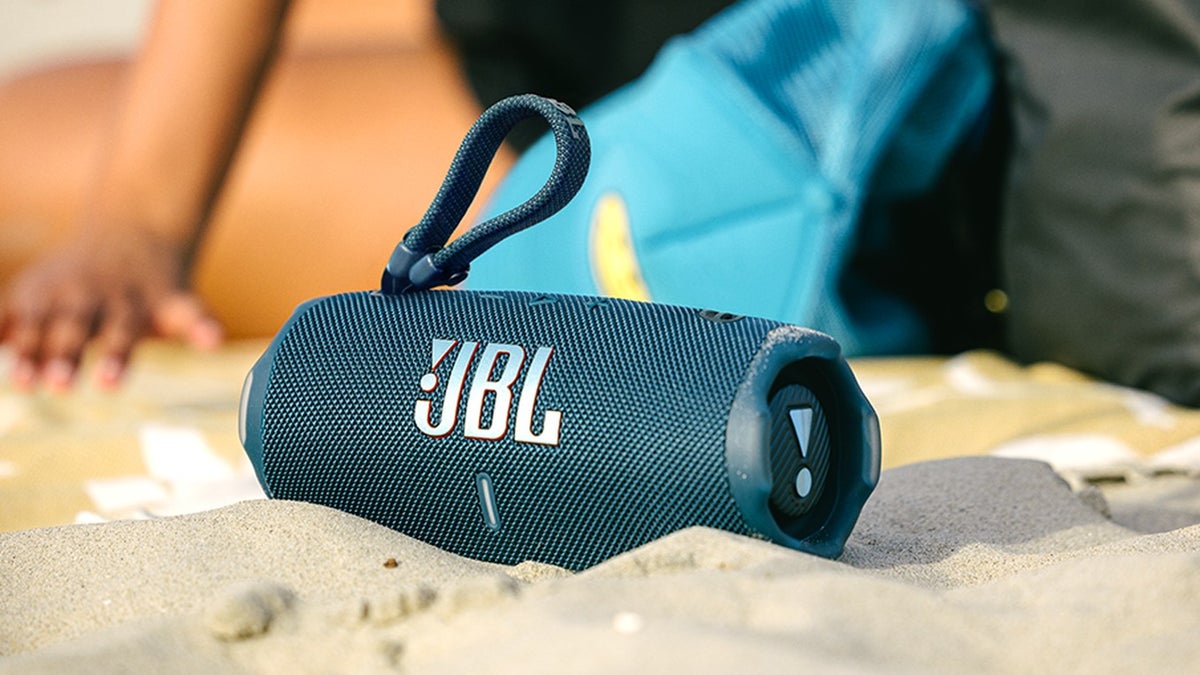 A close-up of the JBL Charge 6.