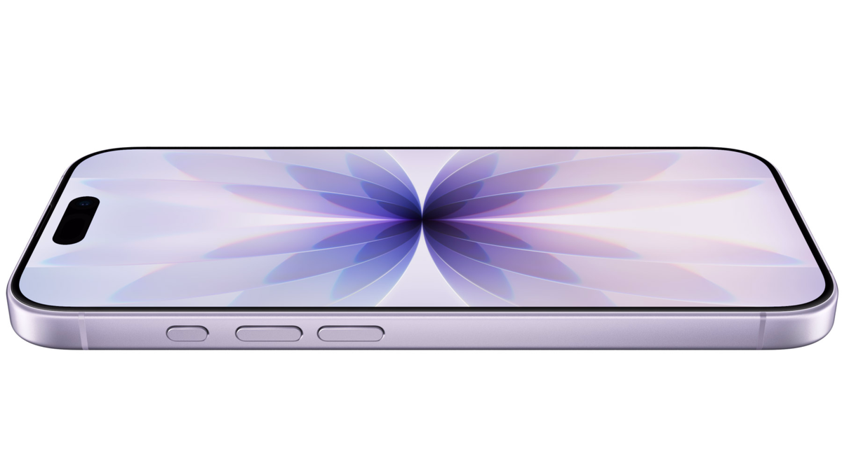 An image of the iPhone 17 display and side.
