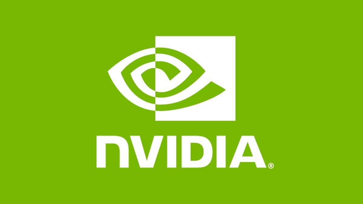 NVIDIA logo in white against a green background.