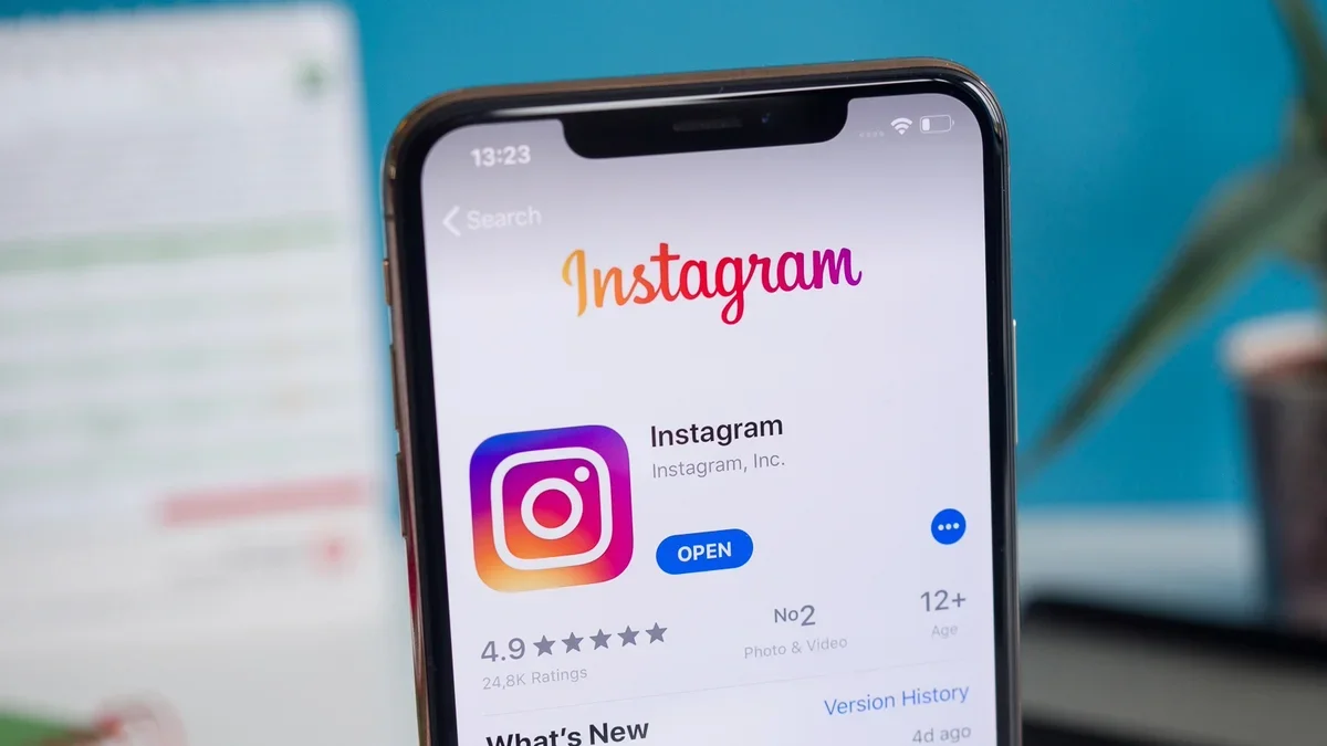 Instagram app on a phone.