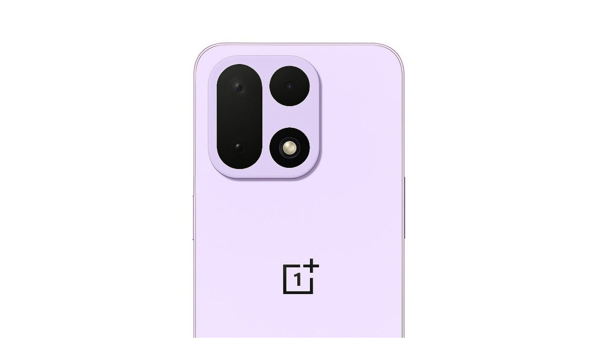 OnePlus phone on a clear drop.