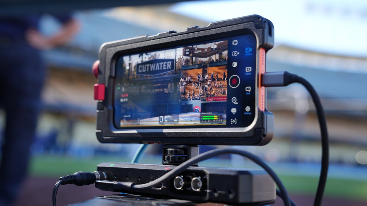 iPhone 17 Pro used to capture a live game broadcast