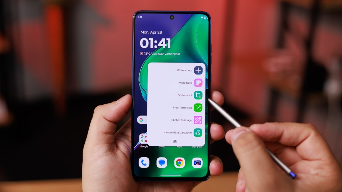 Motorola Moto G Stylus (2025) with pen