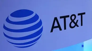 The AT&T logo and wordmark is seen.