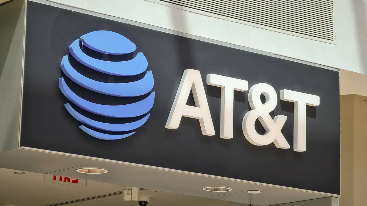 AT&T logo on a building.