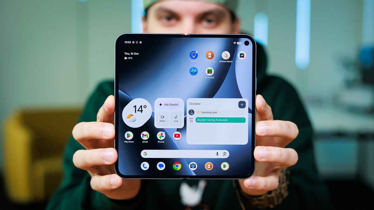 The Pixel 10 Pro Fold's internal display opened.