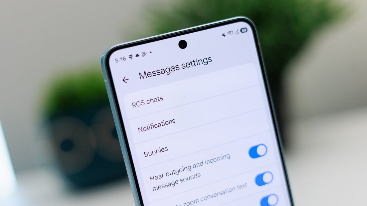 Google Messages RCS settings