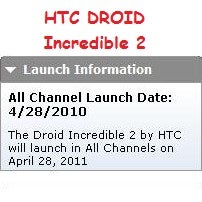 HTC DROID Incredible 2 gets an April 28th release date