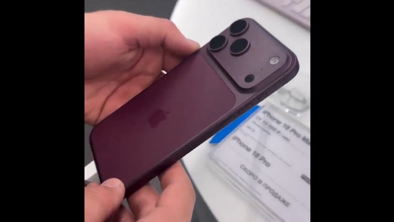 I love how this leaked Dark Cherry iPhone 18 Pro Max demo unit looks