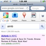 Screenshots show a slightly revamped new interface with Google's site for iOS