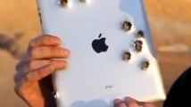 Apple iPad 2 meets a real Minigun, doesn't survive to tell the story