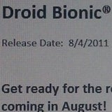 Verizon to start displaying the Motorola Droid Bionic on July 29 and selling on Aug 4