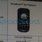 Pantech Breakout breaks cover and appears to be yet another 4G LTE smartphone for Verizon