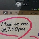 Posters featuring the AT&T branded Samsung GALAXY Note appear at CESWit