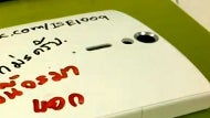 Sony Xperia S anti-stain nanocoating put to the test with marker pen and eraser