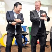 The heck with patent meetings - Google’s Eric Schmidt busts a move with PSY, Gangnam Style