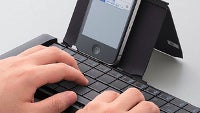 Here is a wireless Bluetooth keyboard that folds into a phone-sized package