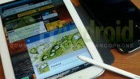 Images show Samsung Galaxy Note 8.0 with S Pen side by side with a Note II