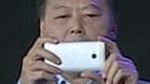 Peter Chou shows off HTC M7 at year end party