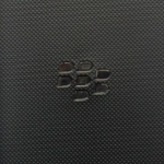 BlackBerry Q10 with back cover made of rubber is pictured
