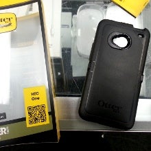 OtterBox Defender cases for the HTC One pictured, ready for launch day