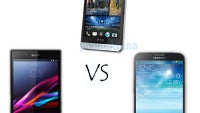 HTC One max vs Sony Xperia Z Ultra vs Samsung Galaxy Mega 6.3 specs comparison: phablet heat