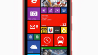 The black Nokia Lumia 1520's back cover utilizes recycled CDs