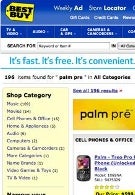 Palm Pre banner display seen on Best Buy web site