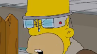 Homer Simpson dons Google Glass on Sunday's episode of The Simpsons