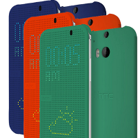 Leaked press shot of new HTC One (2014) flip covers show off a trio of color options