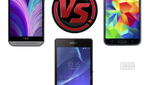 HTC One (M8) vs Samsung Galaxy S5 vs Sony Xperia Z2 vs Note 3 vs HTC One vs Galaxy S4 vs Xperia Z1 vs iPhone 5s: size comparison