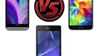 HTC One 2014 vs Samsung Galaxy S5 vs Sony Xperia Z2 vs Note 3 vs HTC One vs Galaxy : size comparison