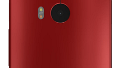 Red HTC One M8 and rugged Kyocera Brigadier (both for Verizon) pictured