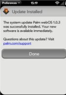Pre gets minor WebOS 1.0.3 update