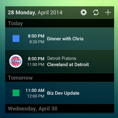 UpTo is the layered Android calendar app that can keep pace with all of your interests