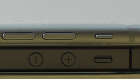 Apple iPhone 6 dummy poses for size comparison with the Apple iPhone 5s