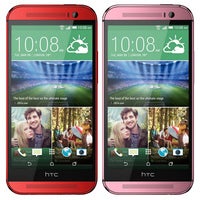 HTC One (M8) in red and pink