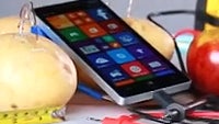 Watch the Lumia 930 get organically charged by apples and potatoes