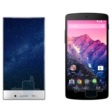 Aquos Crystal vs Nexus 5 vs iPhone 5s vs Galaxy S5 size comparison
