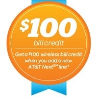 AT&T offering a $100 credit to new service activations using AT&T Next